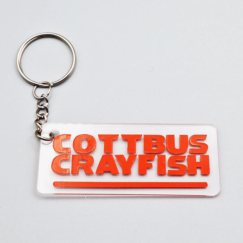 Schlüsselanhänger Cottbus Crayfish aus Acryl - rechteckig
