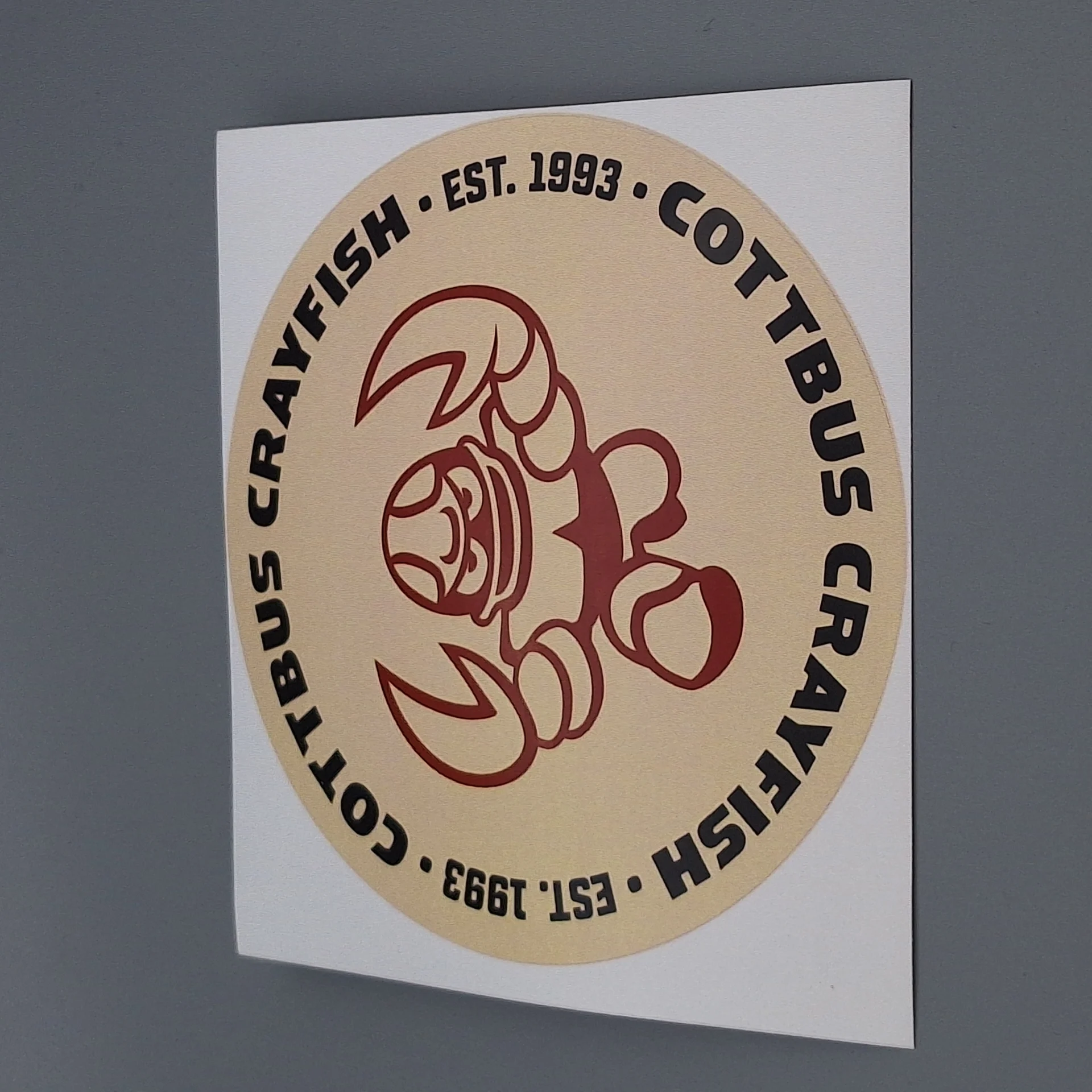 Crayfish Aufkleber beige – Logo & Schrift
