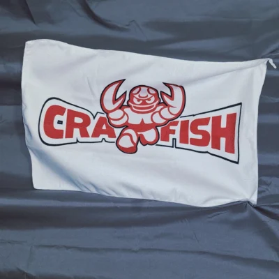 Crayfish Handtuch weiß – Logo
